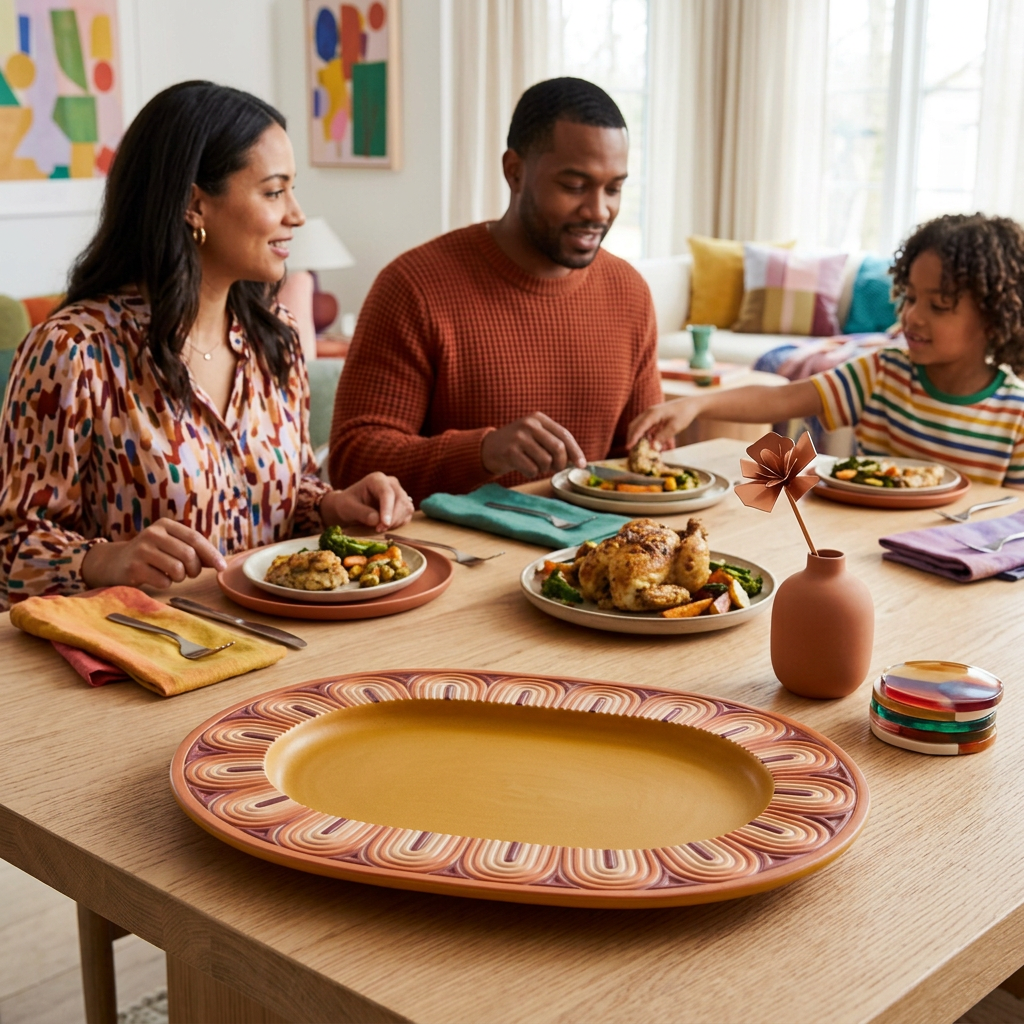 Sunset Arch Centerpiece Tray American family setting