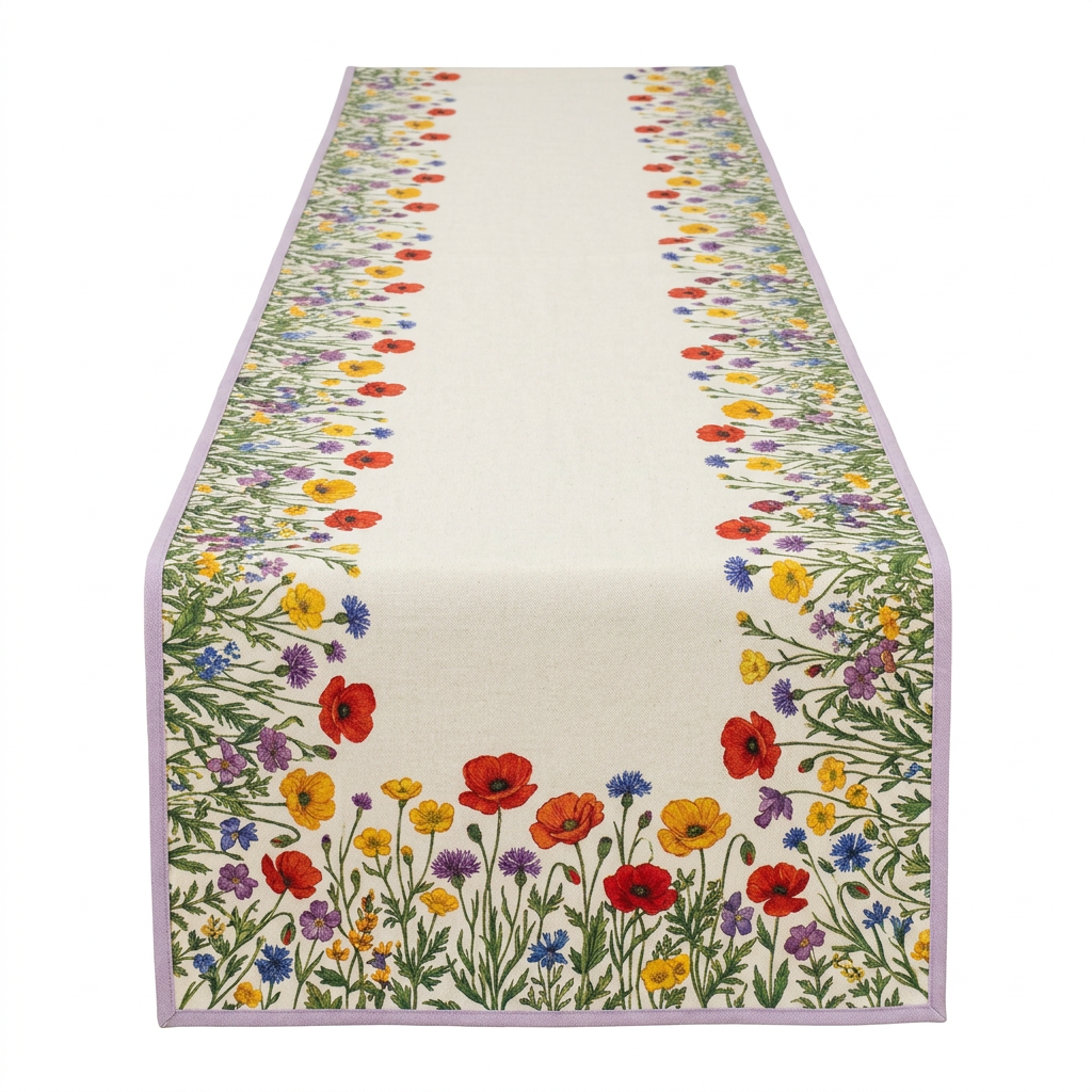 Wildflower Table Runner white background
