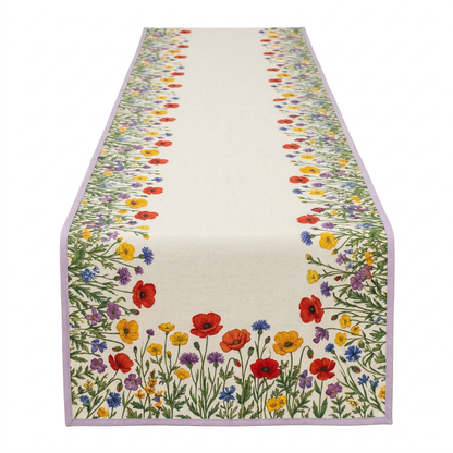 Wildflower Table Runner white background