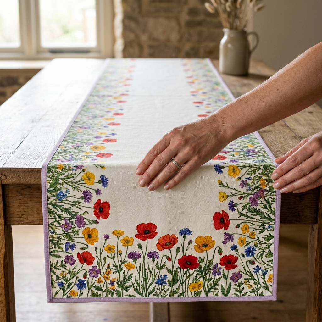Wildflower Table Runner placement