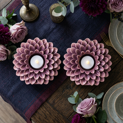 Dahlia LED Tealight Holder Duo table styling
