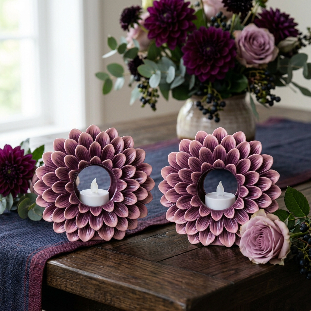 Dahlia LED Tealight Holder Duo alternate view
