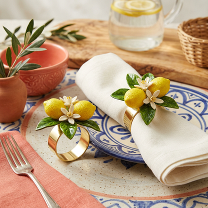 Citrus Bloom Napkin Ring Duo - original design concept
