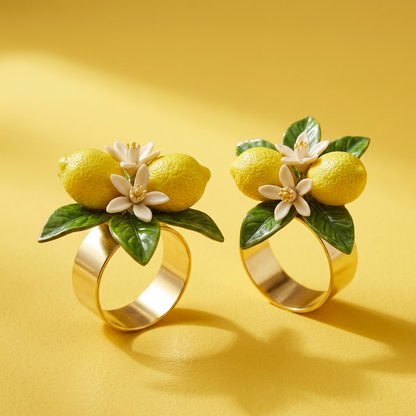 Citrus Bloom Napkin Ring Duo - concept image 3