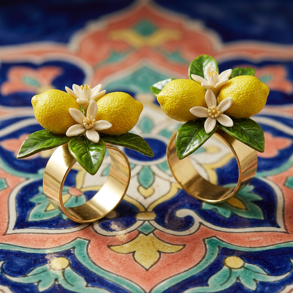 Citrus Bloom Napkin Ring Duo - concept image 4