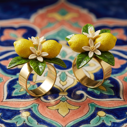 Citrus Bloom Napkin Ring Duo - concept image 4