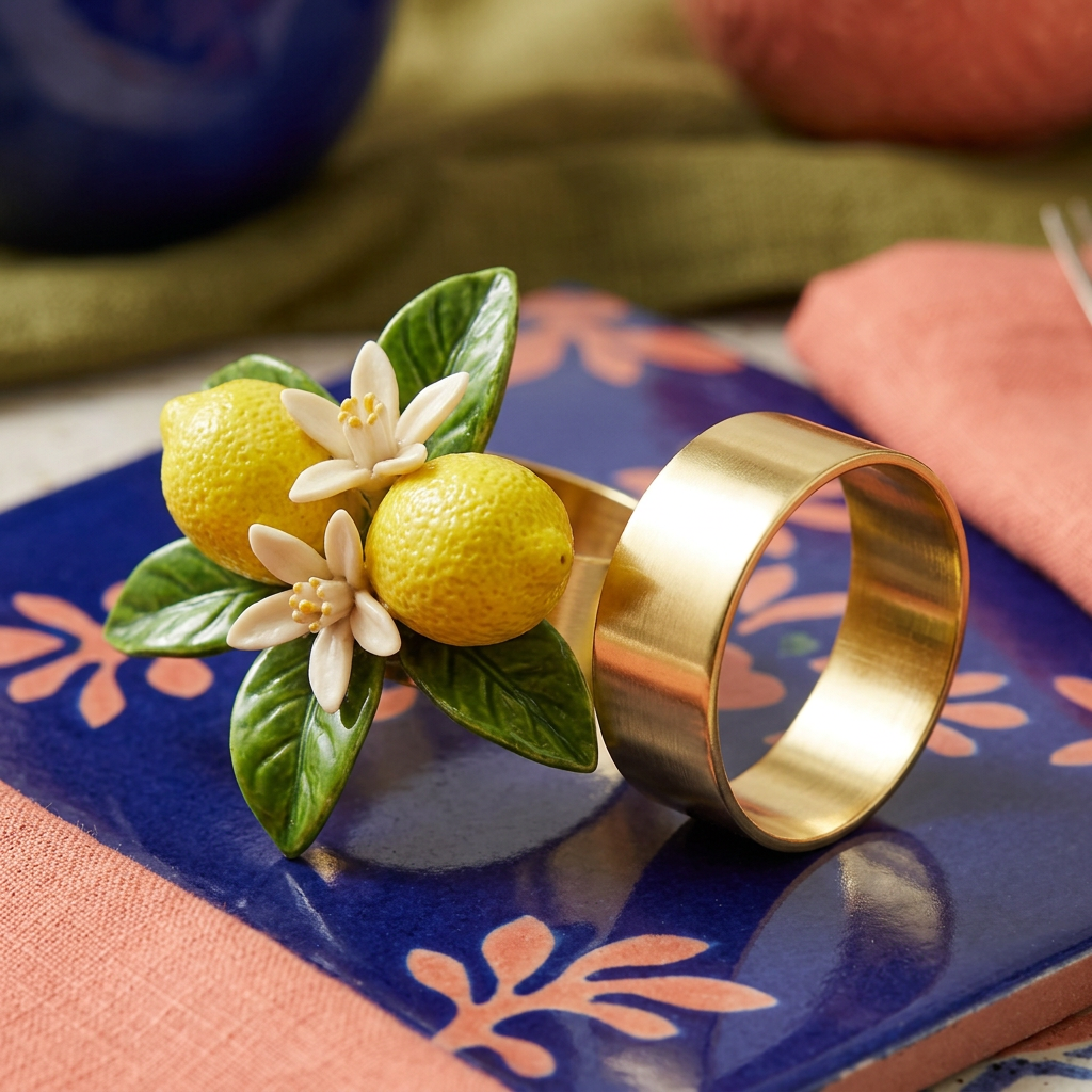 Citrus Bloom Napkin Ring Duo - concept image 5