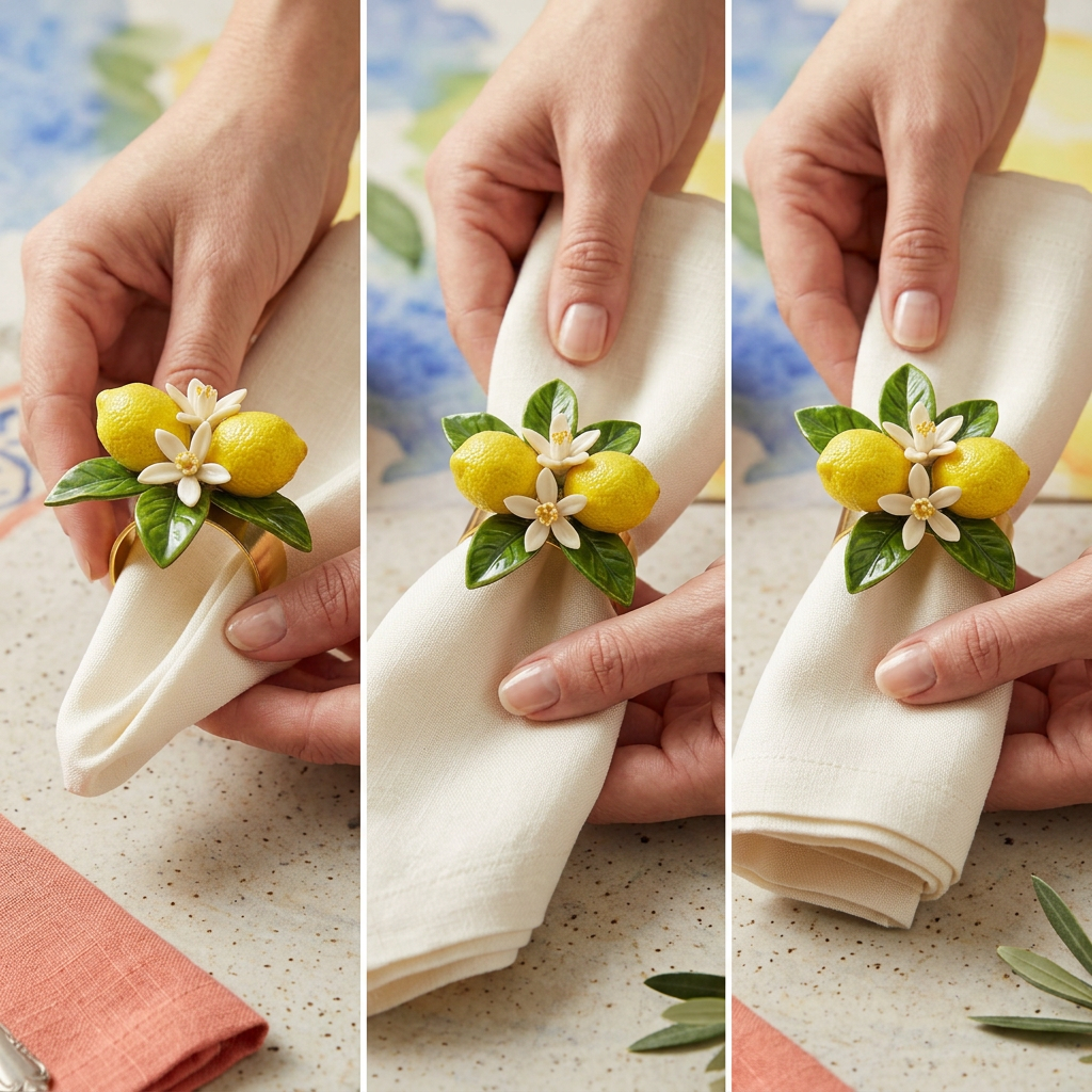 Citrus Bloom Napkin Ring Duo - concept image 6