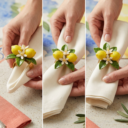Citrus Bloom Napkin Ring Duo - concept image 6