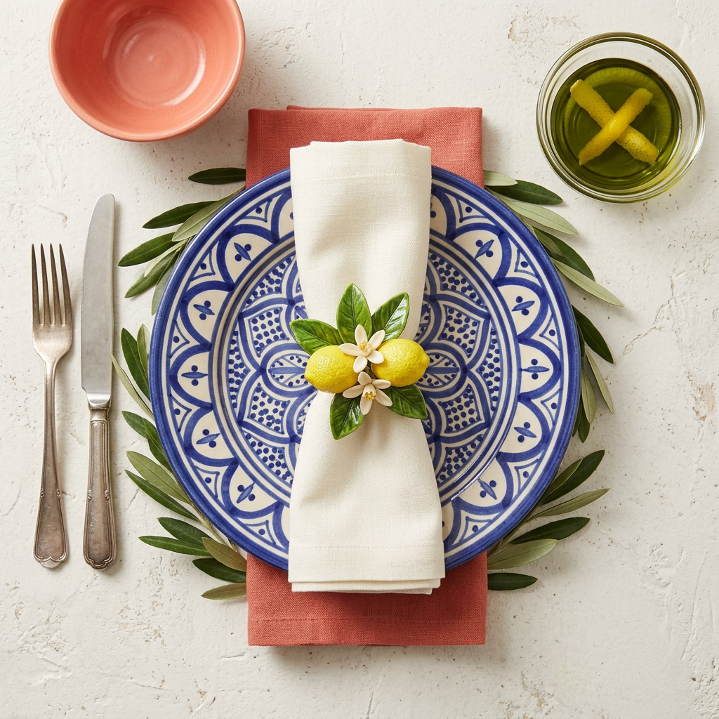 Citrus Bloom Napkin Ring Duo - concept image 7