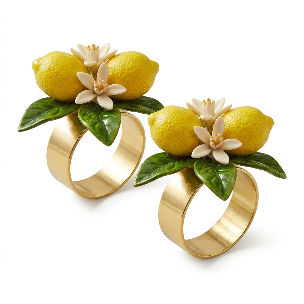 Citrus Bloom Napkin Ring Duo - concept image 8