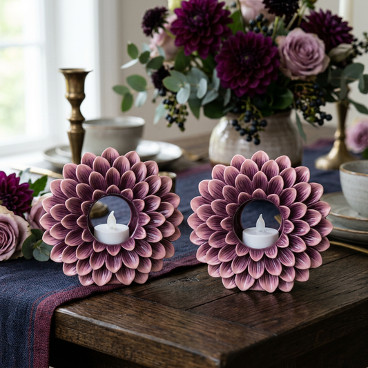 Dahlia LED Tealight Holder Duo - original design concept