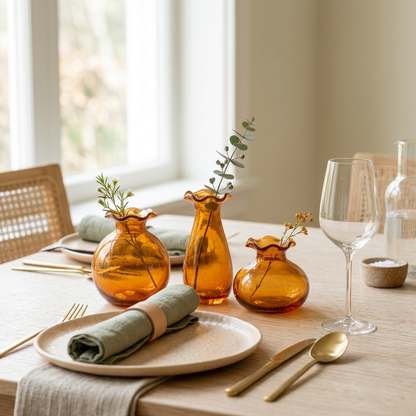 Amber Petal Bud Vase Trio - concept image 3