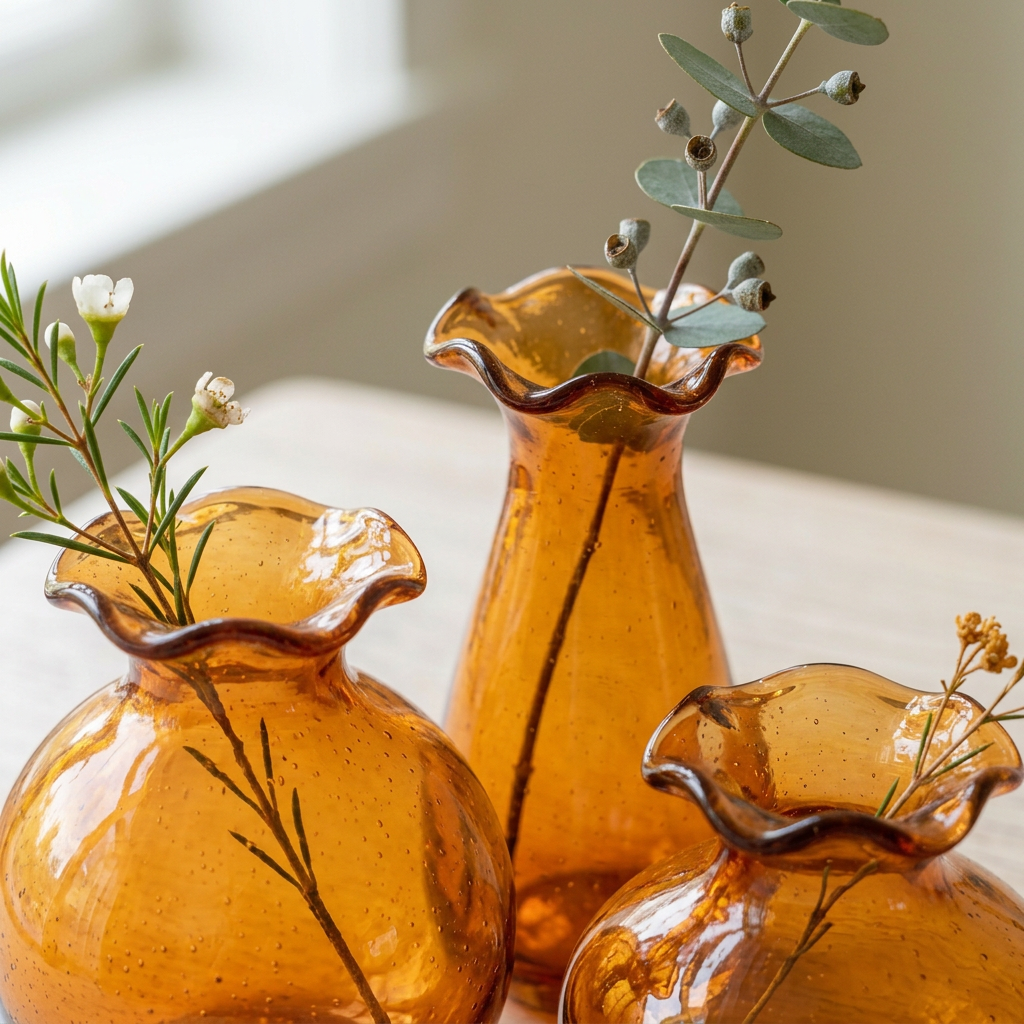 Amber Petal Bud Vase Trio - concept image 5