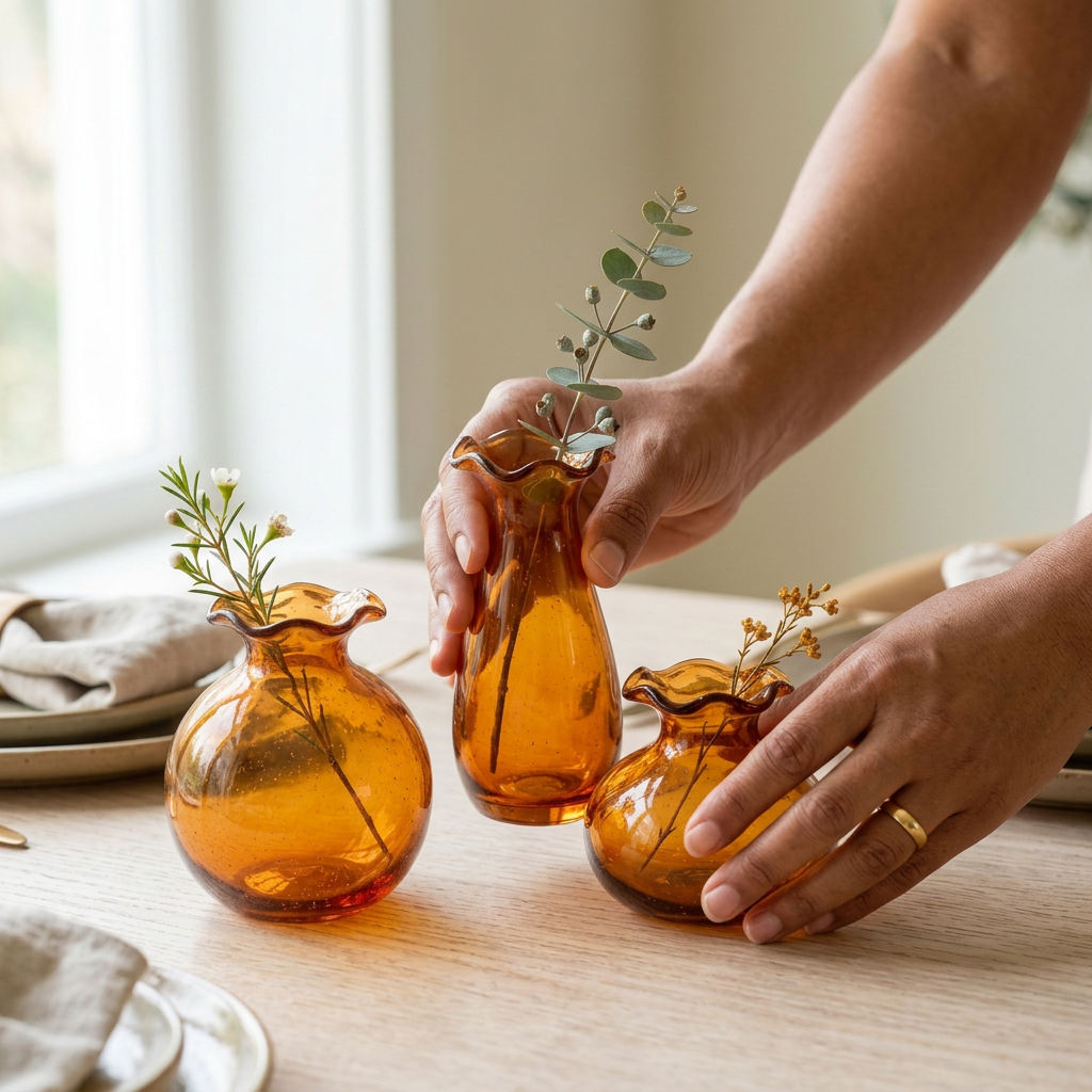 Amber Petal Bud Vase Trio - concept image 6