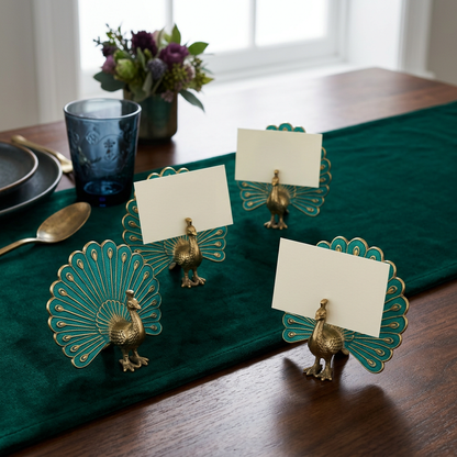 Peacock Place Card Holder Quartet - original design concept