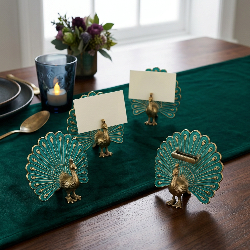 Peacock Place Card Holder Quartet - concept image 3
