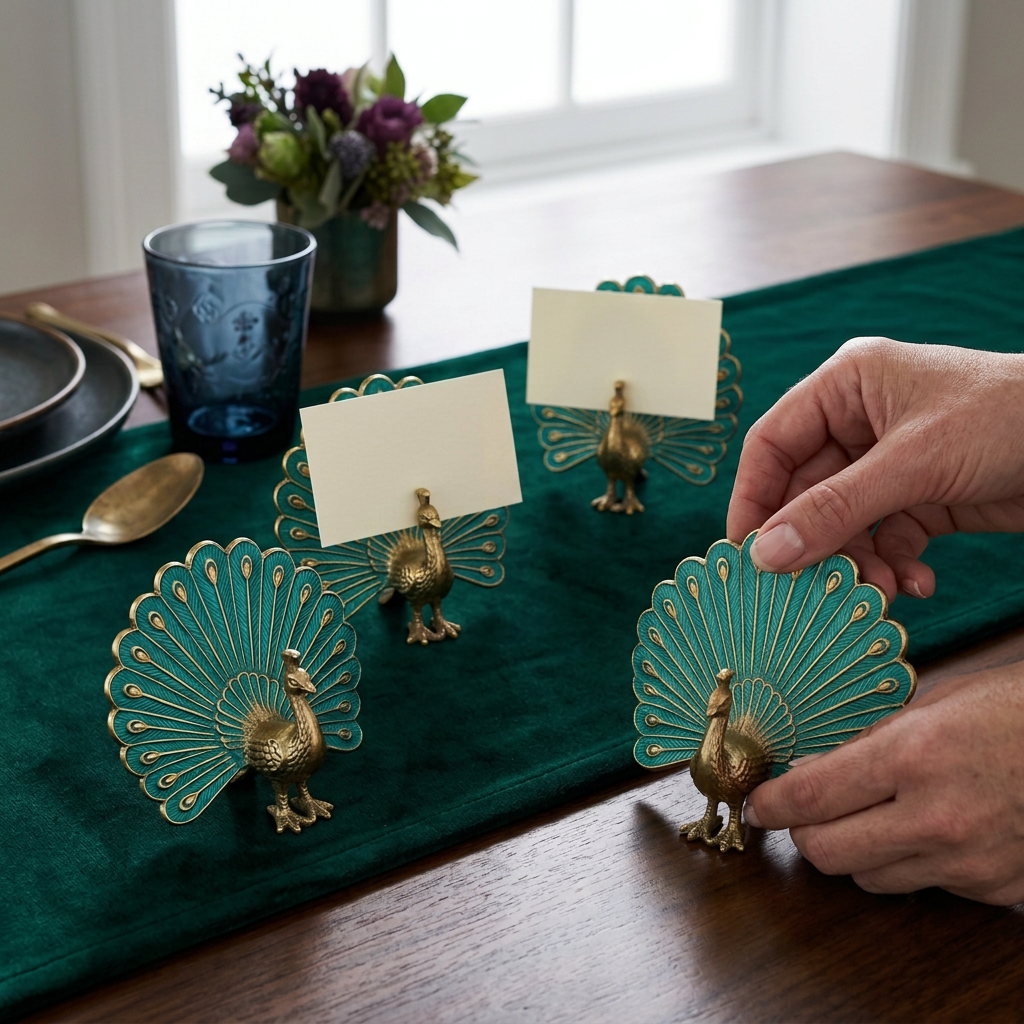 Peacock Place Card Holder Quartet - concept image 6